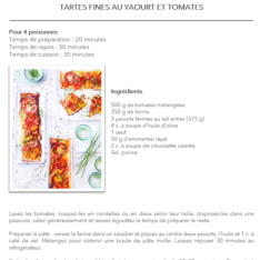 Tartes fines au yaourt et tomates