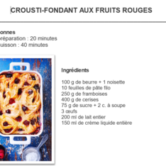 Crousti-fondant aux fruits rouges