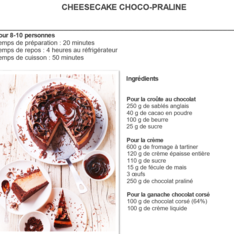Cheesecake choco praliné