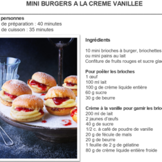 Mini burgers à la crème vanillée