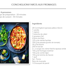 Conchiglioni farcis aux fromages