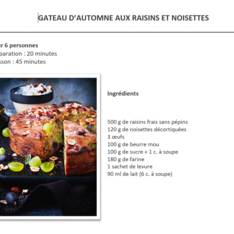 Gâteau d'automne aux raisins et noisettes