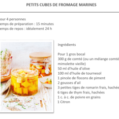 Petits cubes de fromage marinés