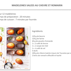 Madeleines salées au chèvre et romarin