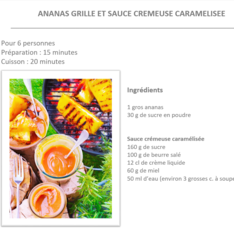 Ananas grillé et sauce crémeuse caramélisée