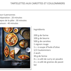 Tartelettes aux carottes et coulommiers