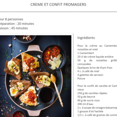 Crème et confit fromagers