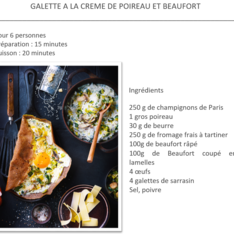 Galette à la crème de poireau et beaufort