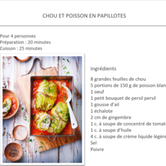 Chou et poisson en papillotes