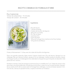 Risotto crémeux de poireaux et brie