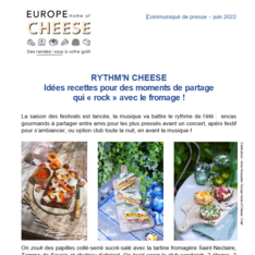 Communiqué de presse - Rythm'n Cheese