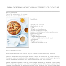 Babka express au yaourt, orange et pépites de chocolat
