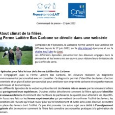 Communiqué de presse - Annonce Websérie Ferme Laitière Bas Carbone