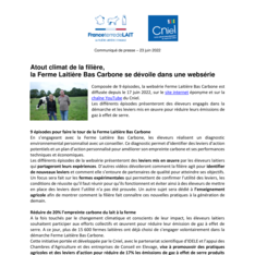 Communiqué de presse - Annonce Websérie Ferme Laitière Bas Carbone