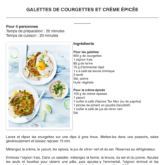 Galettes de courgettes et crème épicée