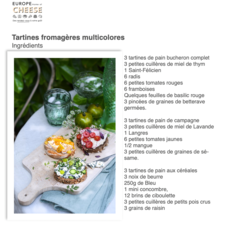 Tartines fromagères multicolores