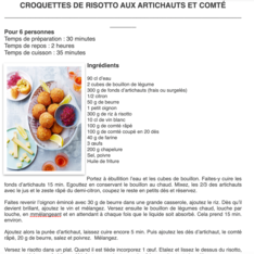 Croquettes de risotto aux artichauts et comté