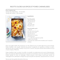 Risotto sucré aux épices et poires caramélisées