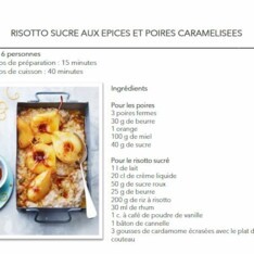 Risotto sucré aux épices et poires caramélisées