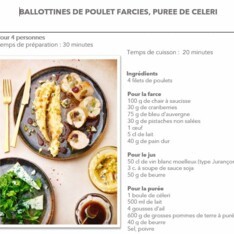 Ballottines de poulet farcies, purée de céleri