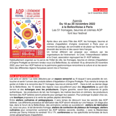 Info annonce - AOP Festival  du 18 au 20 Novembre 2022