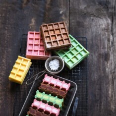 Gaufres sucrées multicolores