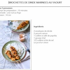Brochettes de dinde marinées au yaourt