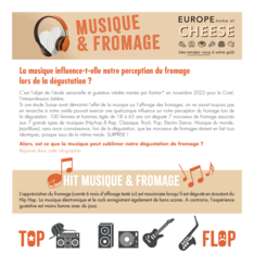 Communiqué de presse - Etude KANTAR inédite - La musique influence notre perception du fromage lors de la dégustation.