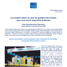 Communiqué de presse - Les produits laitiers au cœur du quotidien des Français
