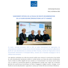 Communiqué de presse -  Lancement officiel de la feuille de route décarbonation de la filière bovine (lait et viande)
