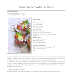 Gaspacho & sa chantilly au basilic