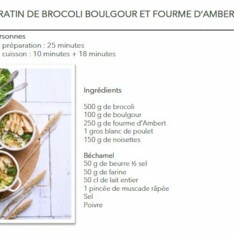 Gratin de brocoli boulgour et fourme d’Ambert