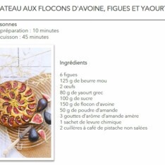 Gâteau aux flocons d'avoine, figues et yaourt