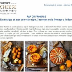 Communiqué de presse - RAP DU FROMAGE - Idées recettes où les frometons ont le flow