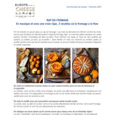Communiqué de presse - RAP DU FROMAGE - Idées recettes où les frometons ont le flow