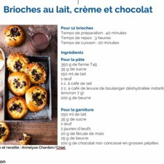 Brioches au lait, crème et chocolat