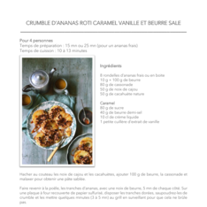 Crumble d’ananas rôti caramel vanillé et beurre salé