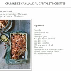 Crumble de cabillaud au cantal et noisettes