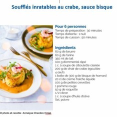 Soufflés inratables au crabe, sauce bisque