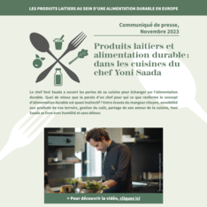 Communiqué de presse - Produits laitiers et l'alimentation durable : dans la cuisine du chef Yoni Saada