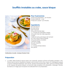 Soufflés inratables au crabe, sauce bisque