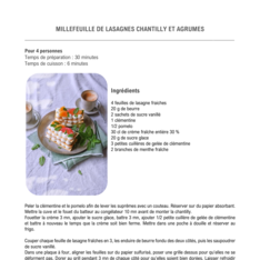 Millefeuille de lasagnes chantilly et agrumes