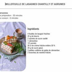 Millefeuille de lasagnes chantilly et agrumes