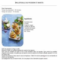 Millefeuille au picodon et navets