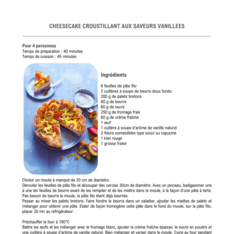 Cheesecake croustillant aux saveurs vanillées