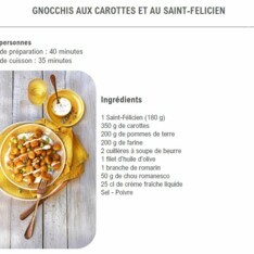 Gnocchis aux carottes et au Saint-Félicien
