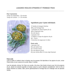 Lasagnes roulées épinards et fromage frais