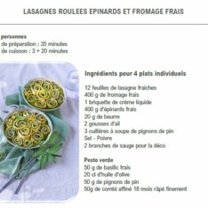 Lasagnes roulées épinards et fromage frais