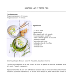Soupe de lait et petit pois
