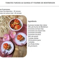 Tomates farcies au quinoa et fourme de Montbrison